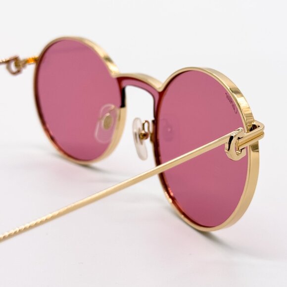NEW CARTIER CT0274S 003 WOMEN GOLD/PINK ROUND SUNGLASSES main image 6